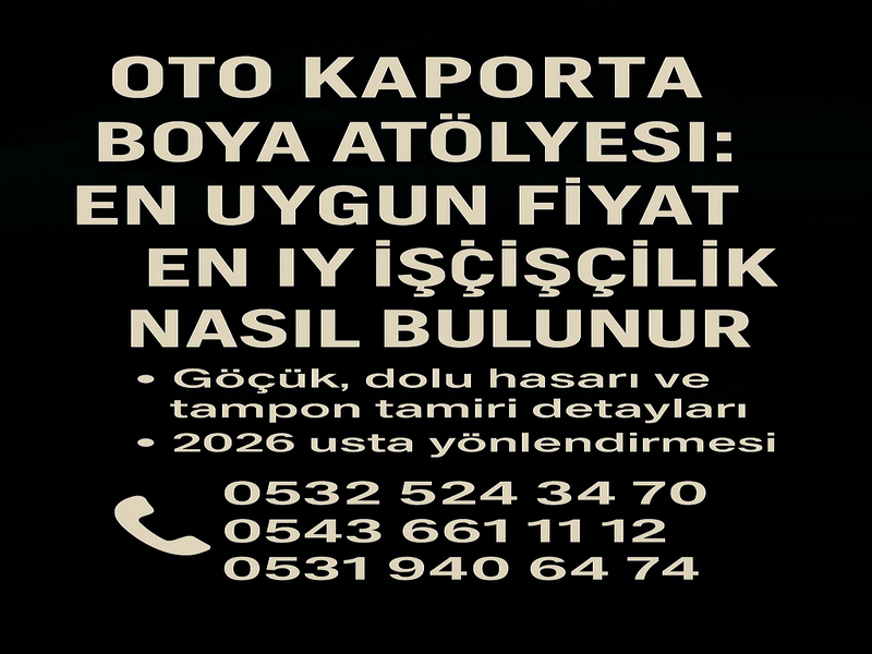 Karapürçek Oto Kaporta Boya Atölyesi